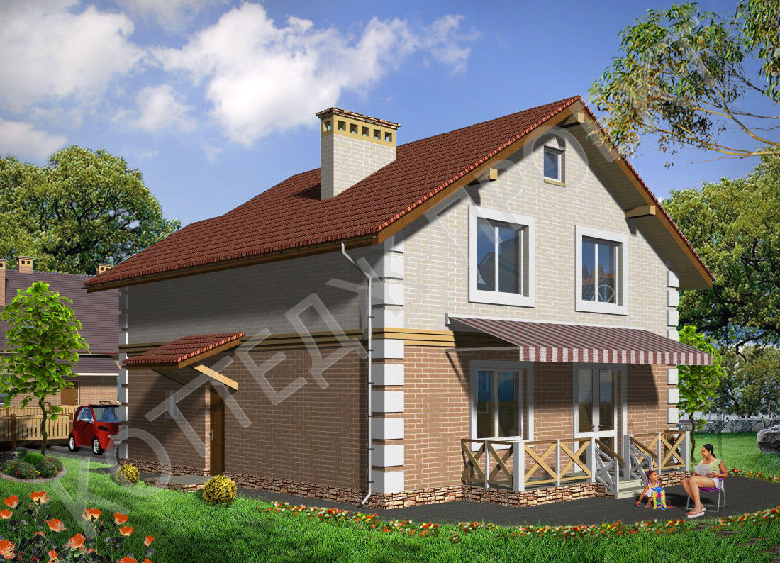  домов и проекты коттеджей с мансардой до 120 кв.м » Современный .