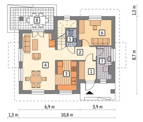  домов и проекты коттеджей с мансардой до 120 кв.м » Современный .